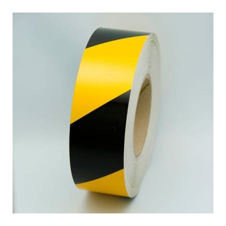Top Tape And Label Reflective Marking Tape, Yellow/Black, 2"W x 150'L Roll, RST582 RST582